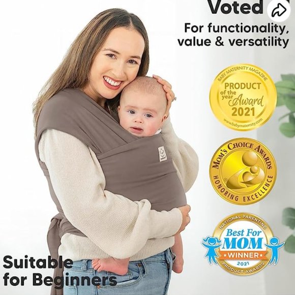 Keababies Other Keababies Baby Wrap Carrier In Copper Gray Moby